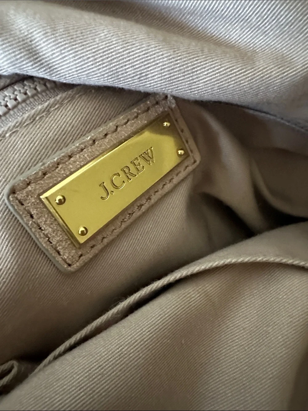 J. Crew Gray Leather Satchel with Dark Handles